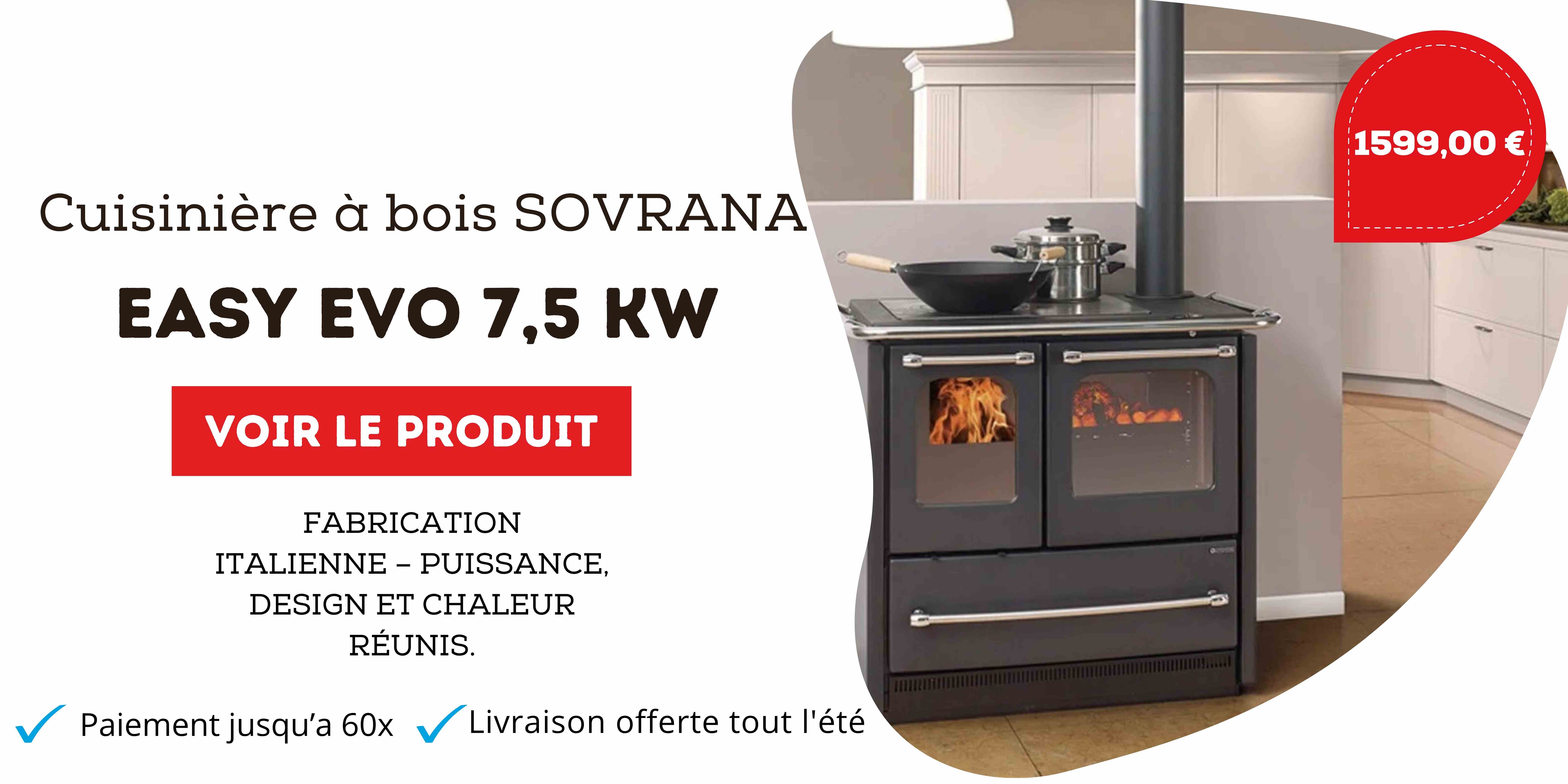 Cuisinière à bois SOVRANA EASY EVO 7,5 kW solde